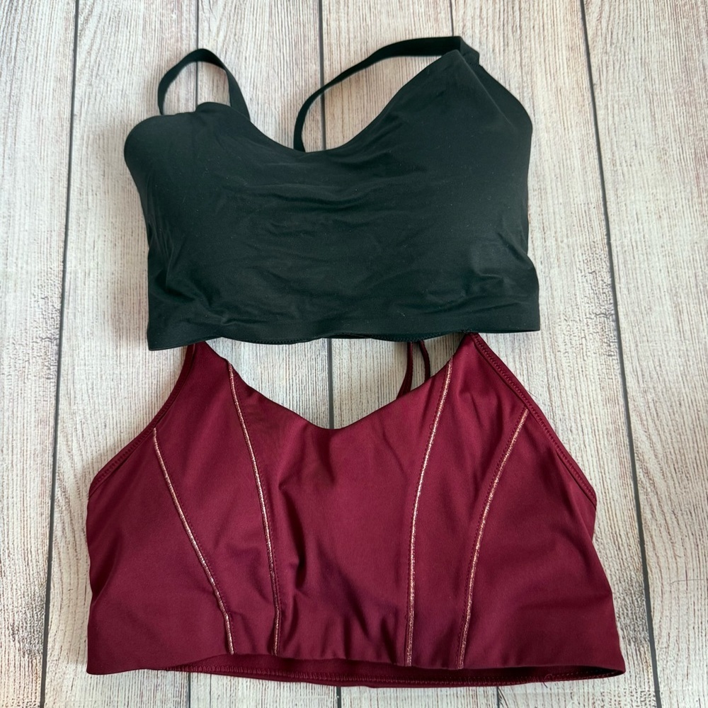 NIKE Dri-Fit Sports Bras Set Small Black Burgundy